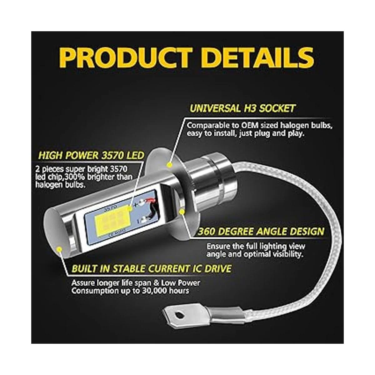 AUXLIGHT H11 H10 9006 5202 2504 H7 Focos LED antiniebla_4