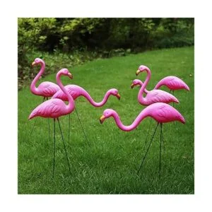 JOYIN Juego de 6 pequeñas estacas de flamenco rosa para_2