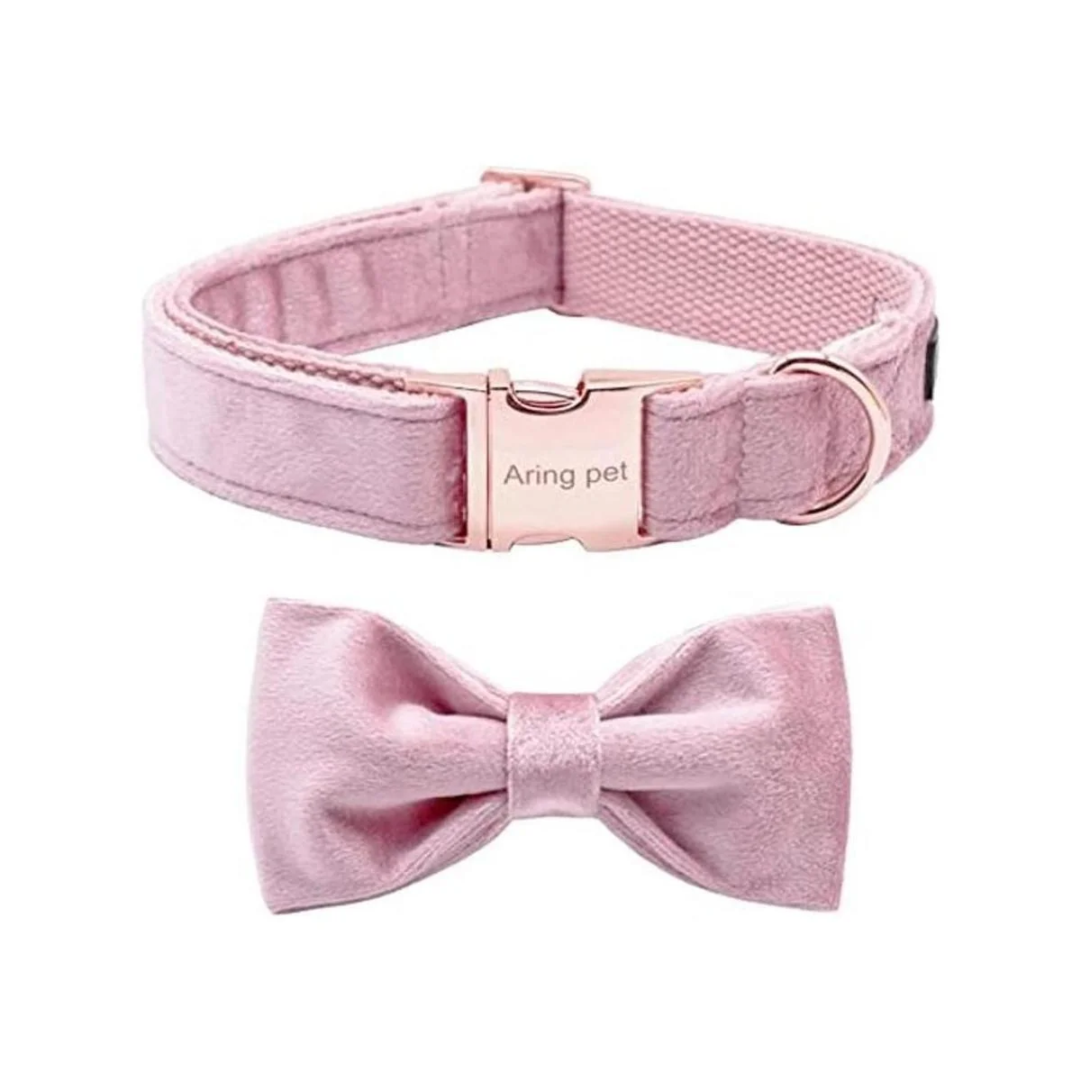 ARING PET Collares de terciopelo para perro con pajarita_1