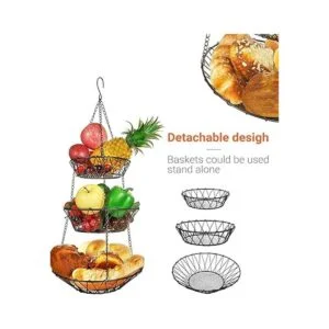 WILLIZTER Cesta colgante de 3 niveles con ganchos_5
