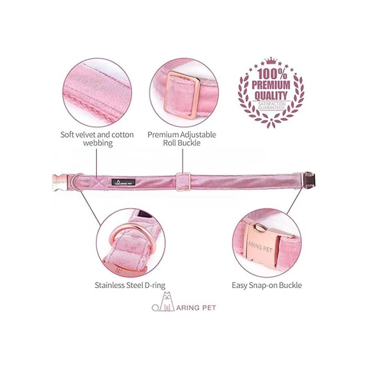 ARING PET Collares de terciopelo para perro con pajarita_2