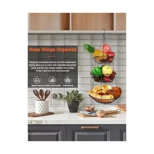 WILLIZTER Cesta colgante de 3 niveles con ganchos_3