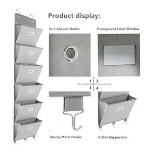 Organizador de archivos sobre la puerta 6 bolsillos_4