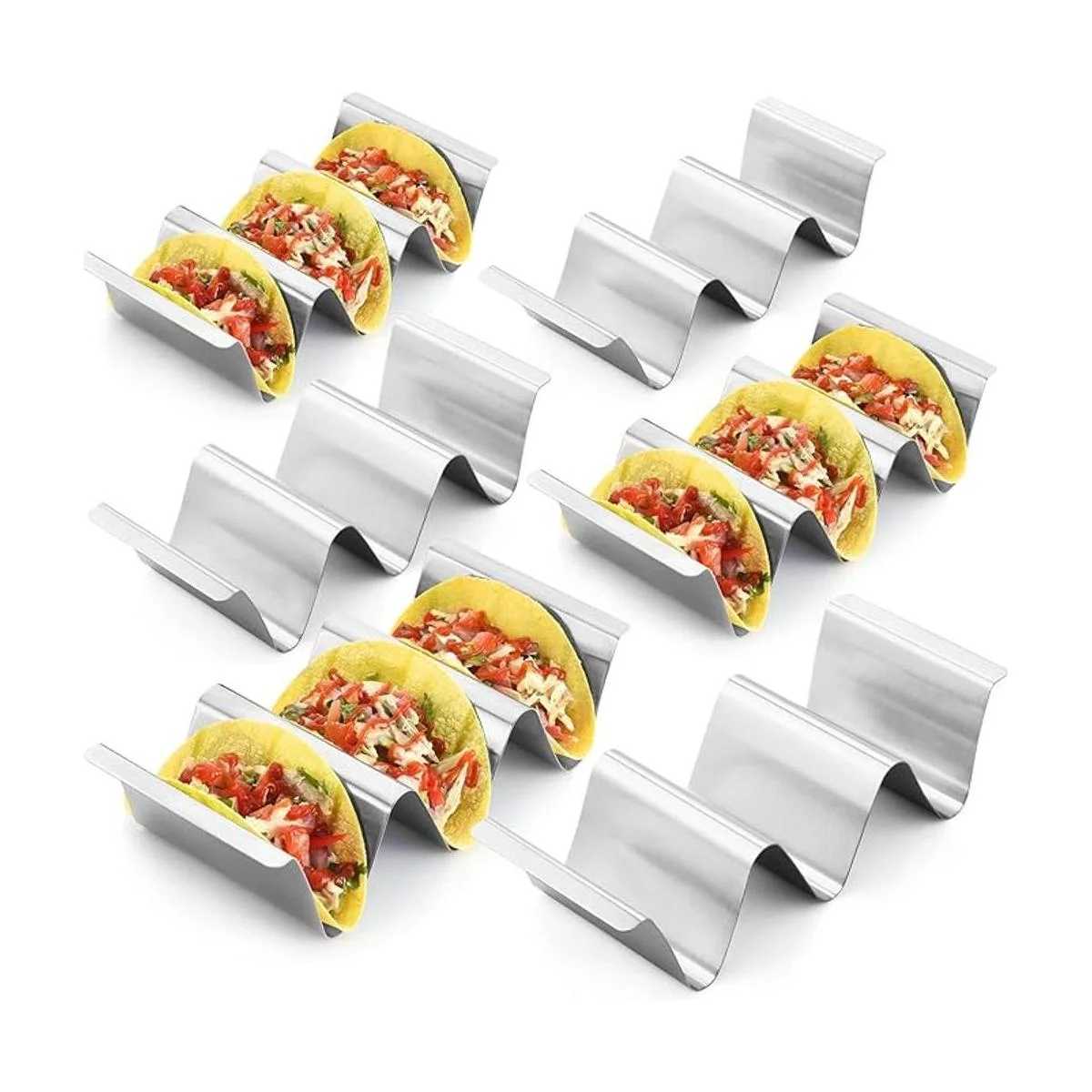 RTT Soporte para tacos juego de 6 bandejas para tacos de_1