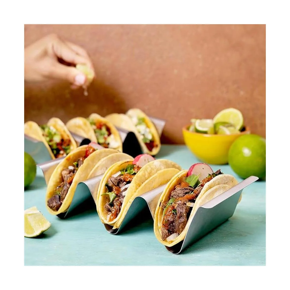 RTT Soporte para tacos juego de 6 bandejas para tacos de_3