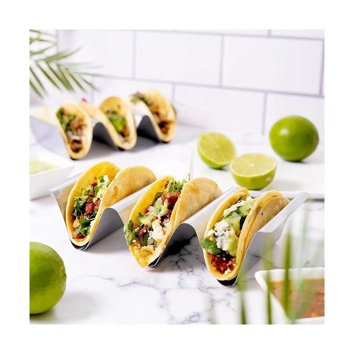 RTT Soporte para tacos juego de 6 bandejas para tacos de_4