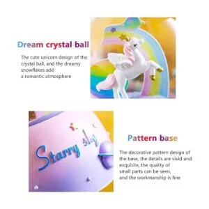 Sethruki Unicorn Music Snowball caja de música de 3.94_4