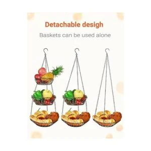 WILLIZTER Cesta colgante de 3 niveles con ganchos_2