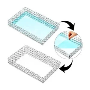 Hedume Bandeja de maquillaje cosmético de cristal bandeja_2