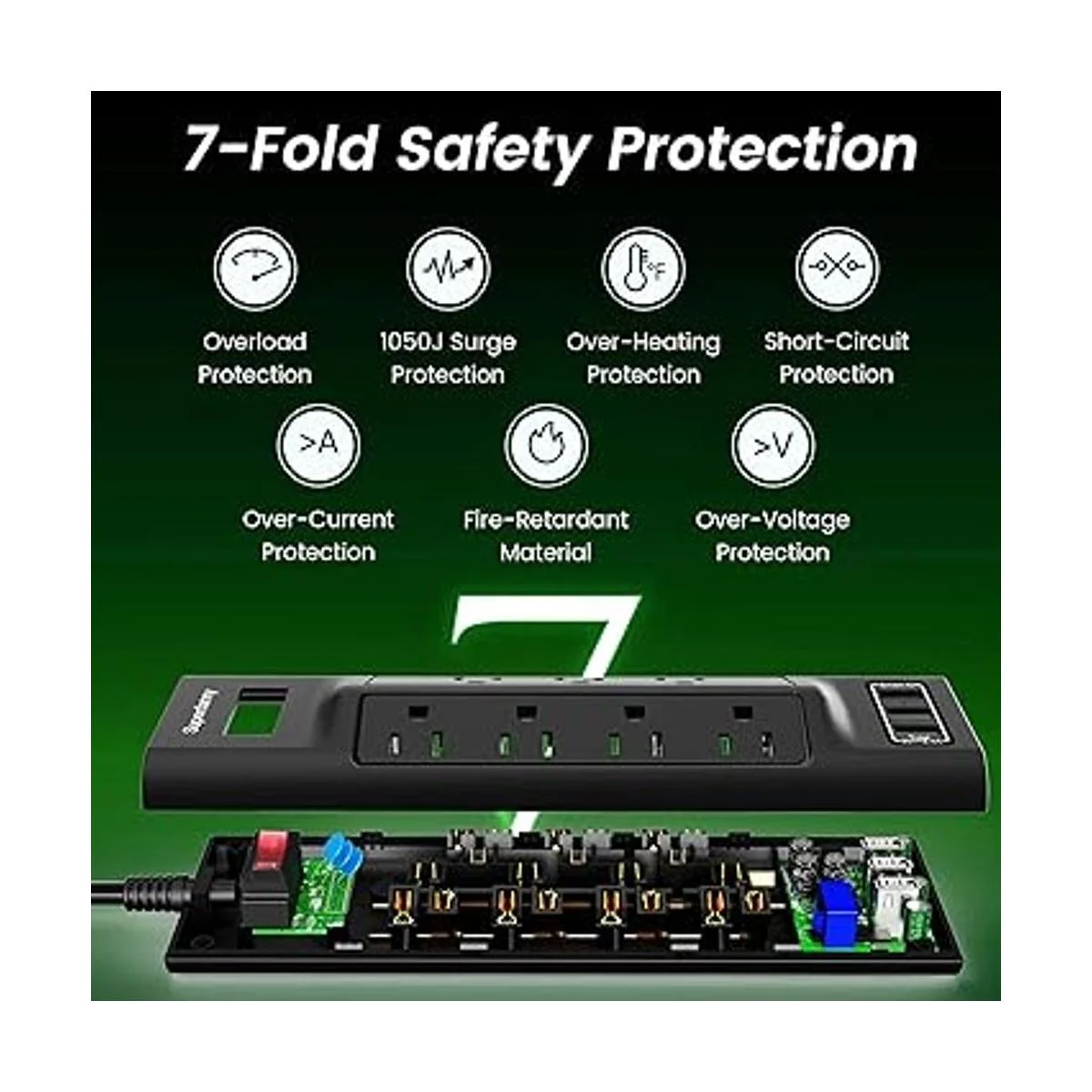 SUPERDANNY Barra de alimentación con protección contra_4