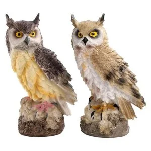 DEAYOU Paquete de 2 estatuas de búho con cuernos falsos_1