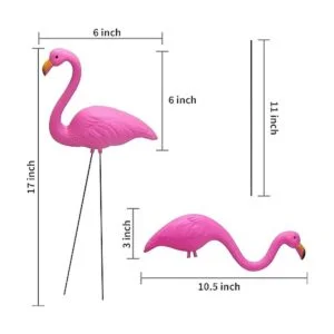 JOYIN Juego de 6 pequeñas estacas de flamenco rosa para_5