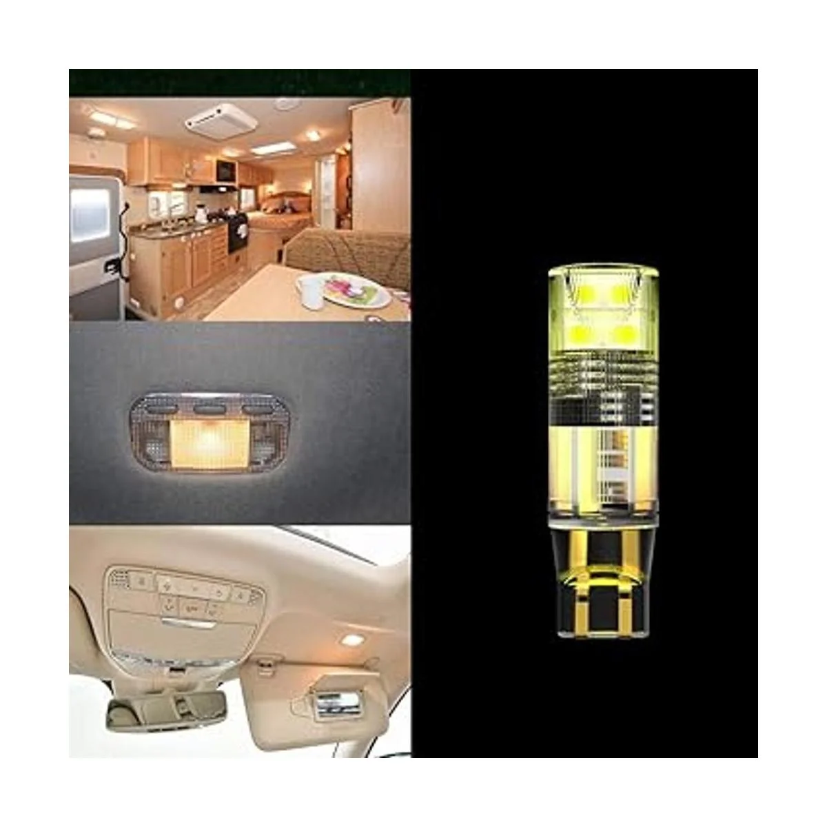 Noobibaba Bombilla LED T5 con base de cuña de 12 V T5 T10_6