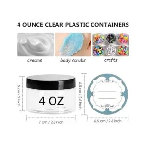 Qeirudu Tarros de plástico de 4 onzas con tapas paquete_2