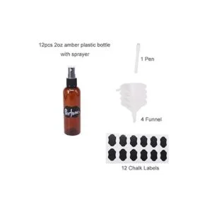 BPFY Paquete de 24 botellas de aerosol de plástico ámbar_4