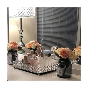 Hedume Bandeja de maquillaje cosmético de cristal bandeja_6
