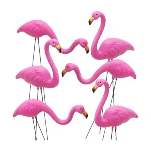 JOYIN Juego de 6 pequeñas estacas de flamenco rosa para_4