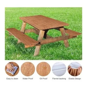 Mantel ajustable de vinilo de 3 piezas para mesa y banco_3