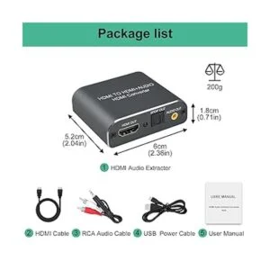 Extractor de audio HDMI 4K Hdiwousp HDMI a HDMI Audio_4
