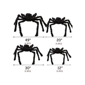 Decoración de araña peluda de Halloween 4 piezas de_3