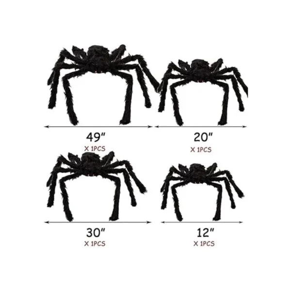 Decoración de araña peluda de Halloween 4 piezas de_3