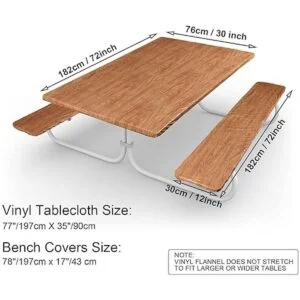 Mantel ajustable de vinilo de 3 piezas para mesa y banco_2