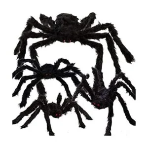 Decoración de araña peluda de Halloween 4 piezas de_1