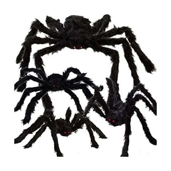 Decoración de araña peluda de Halloween 4 piezas de_1
