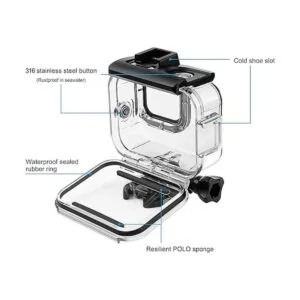 SOONSUN Carcasa impermeable para GoPro Hero 8 Negro doble_5