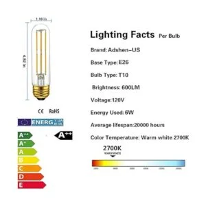 Bombillas tubulares LED T10 color blanco cálido de 2700_3