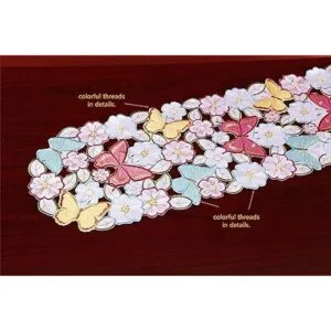 Camino de mesa con flores de primavera cutwork bordado_5