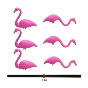 JOYIN Juego de 6 pequeñas estacas de flamenco rosa para_6