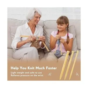 6 agujas de tejer grandes de madera rectas 3 tamaños_4