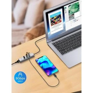 LENTION Hub USB 3.0 de 3 puertos con adaptador Gigabit_4