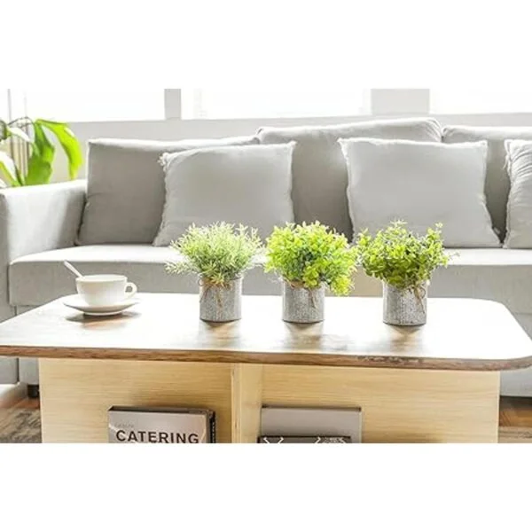 Mkono Mini plantas falsas en macetas de metal galvanizado_3
