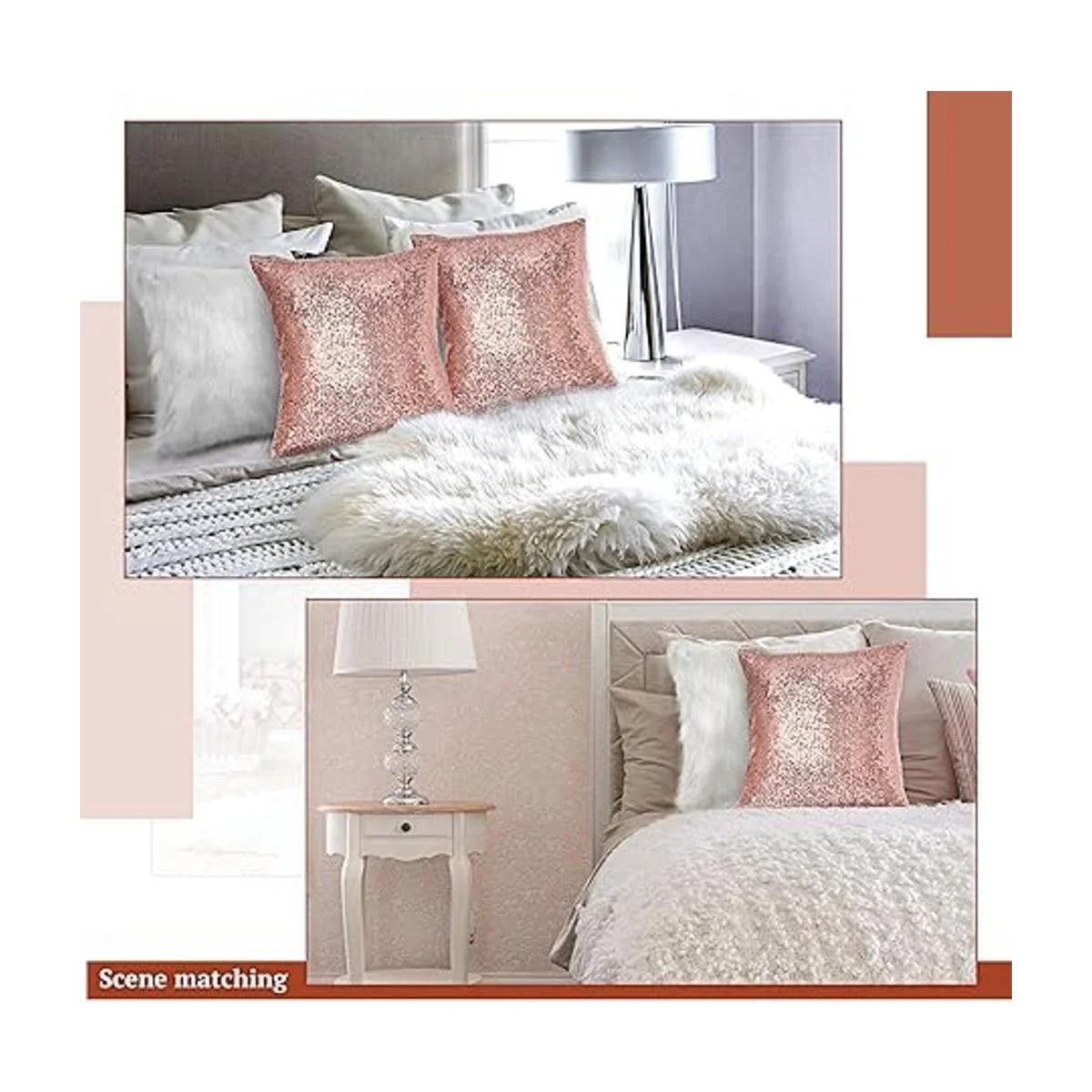 4 fundas de almohada esponjosas y de lentejuelas de_5