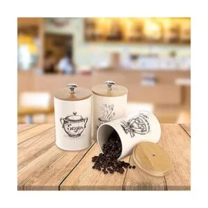 YOUEON Juego de 3 recipientes de cocina de metal con tapa_7