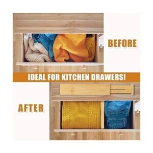 Ryqtop Organizadores divisores de bambú para cajones_3