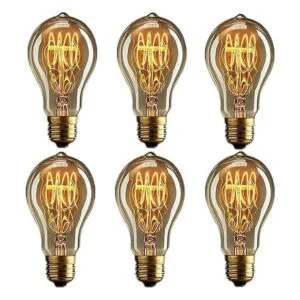 Bombillas Edison vintage A60 E26 120 V 40 W ámbar_1