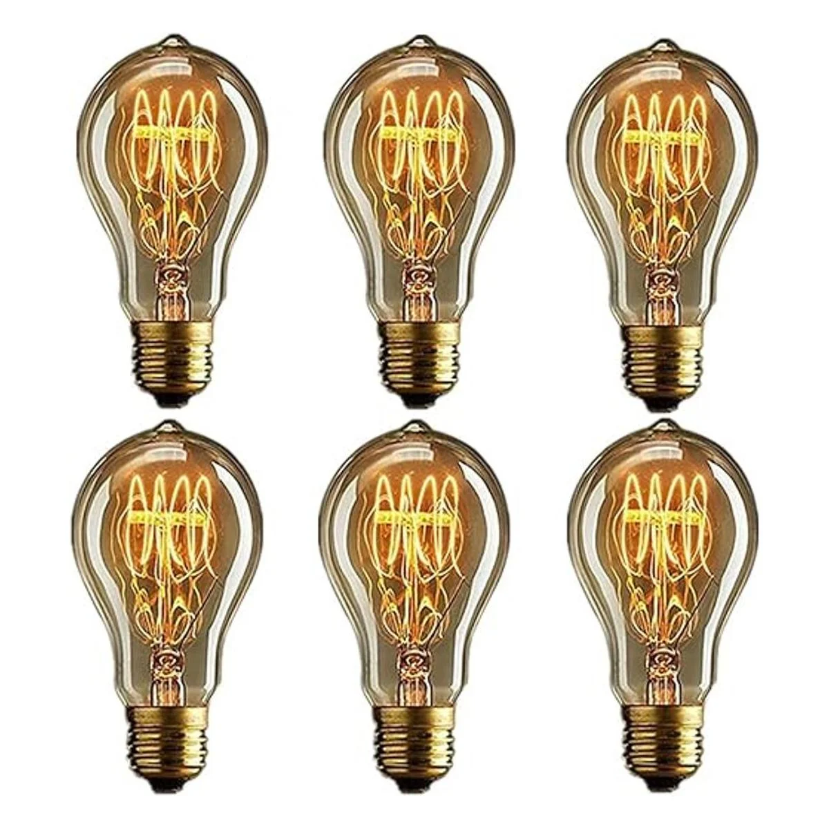 Bombillas Edison vintage A60 E26 120 V 40 W ámbar_1
