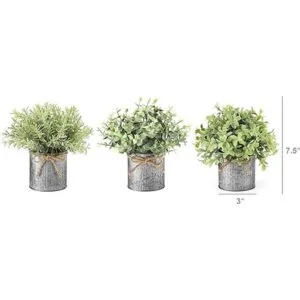 Mkono Mini plantas falsas en macetas de metal galvanizado_6