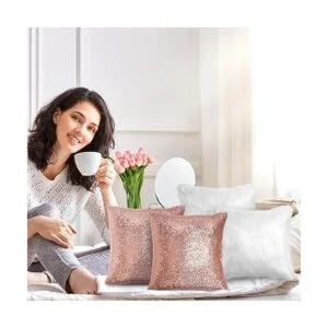 4 fundas de almohada esponjosas y de lentejuelas de_7