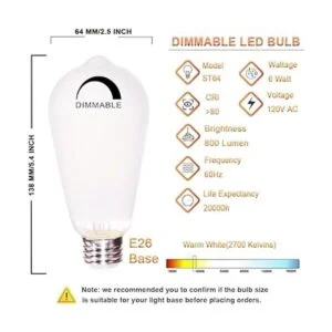 Bombillas LED vintage ST64 equivalente a 6 W 60 W 2700_2