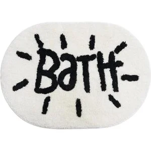 Alfombras de baño blancas y ovaladas bonitas para baño_1