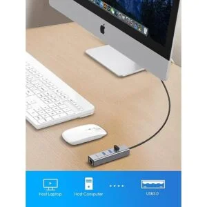 LENTION Hub USB 3.0 de 3 puertos con adaptador Gigabit_6