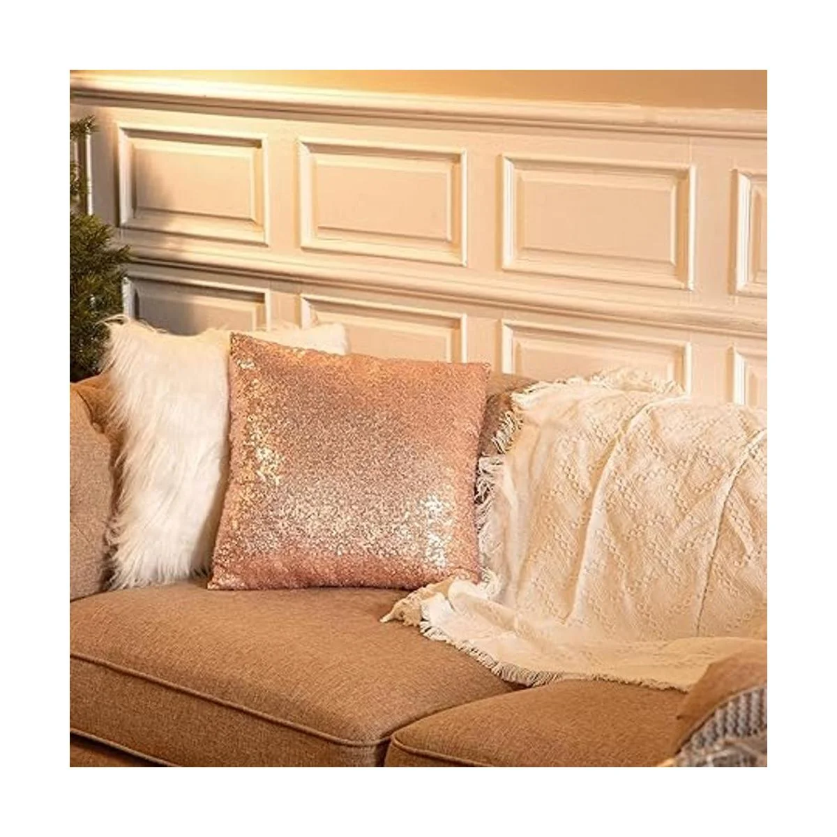 4 fundas de almohada esponjosas y de lentejuelas de_4