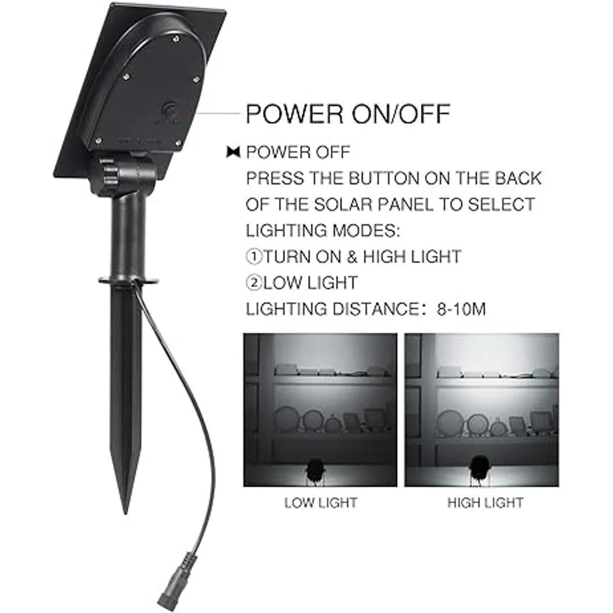 TSUNUS Focos solares de jardín IP65 impermeable cable_6