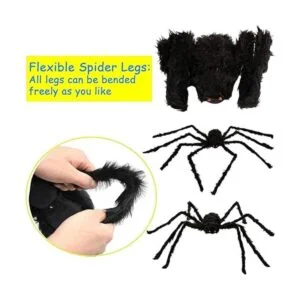 Decoración de araña peluda de Halloween 4 piezas de_5