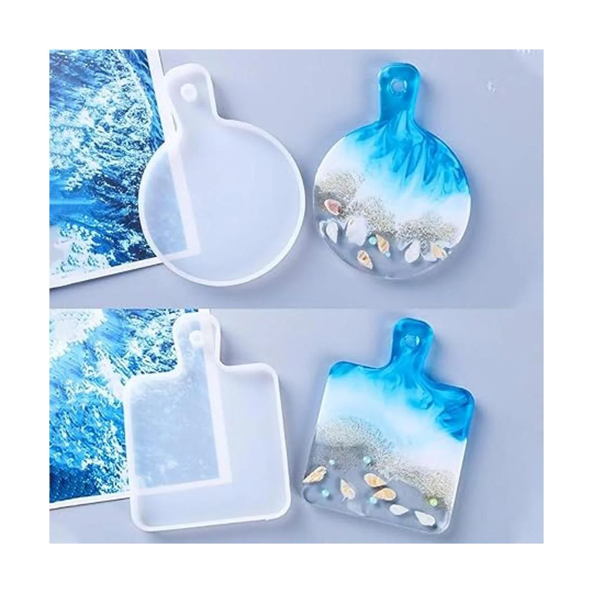 FineInno 4 moldes de resina rectangulares de silicona_6