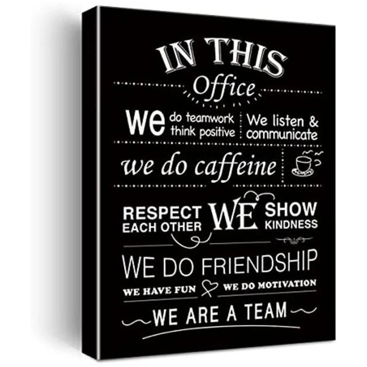 In This Office We Do Teamwork Lienzo enmarcado con citas_1